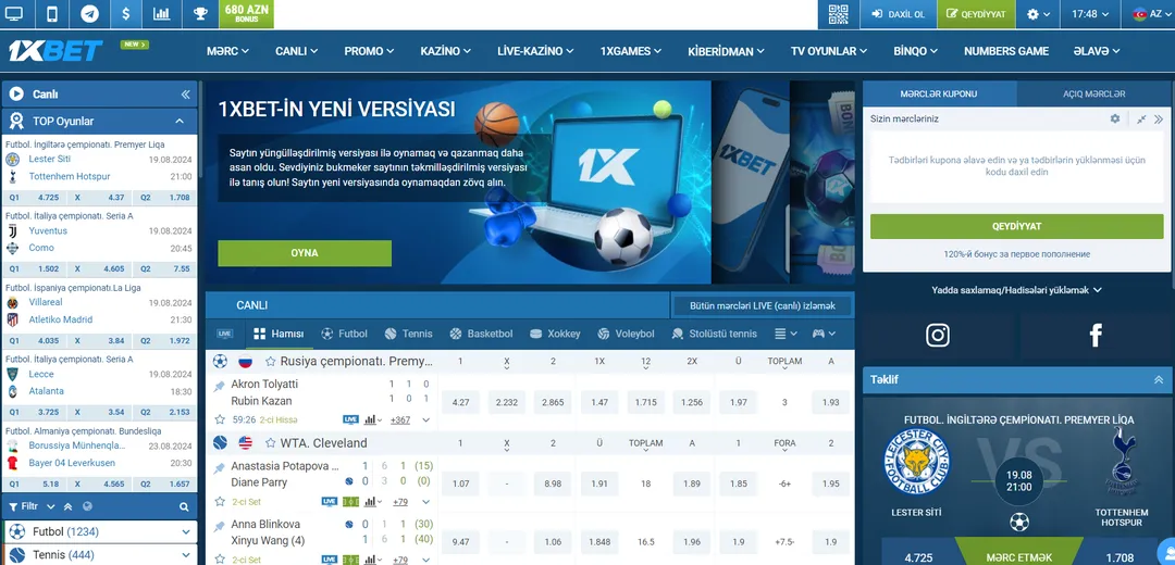 1Xbet Veb saytına daxil olun